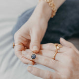 AMBRE BAGUE AJUSTABLE CYANITE