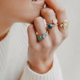 AMBRE BAGUE AJUSTABLE CYANITE