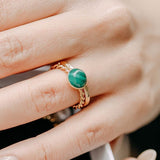 AMBRE BAGUE AJUSTABLE MALACHITE