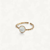 AMBRE BAGUE AJUSTABLE NACRE BLANCHE