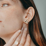 BLANCHE BOUCLES D'OREILLES PUCES