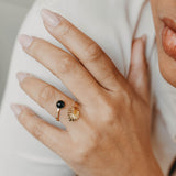 ESMÉE BAGUE AJUSTABLE ONYX NOIR