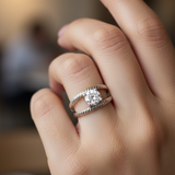 BORA, BAGUE SAPHIR BLANC DE SYNTHÈSE, PALLADIUM