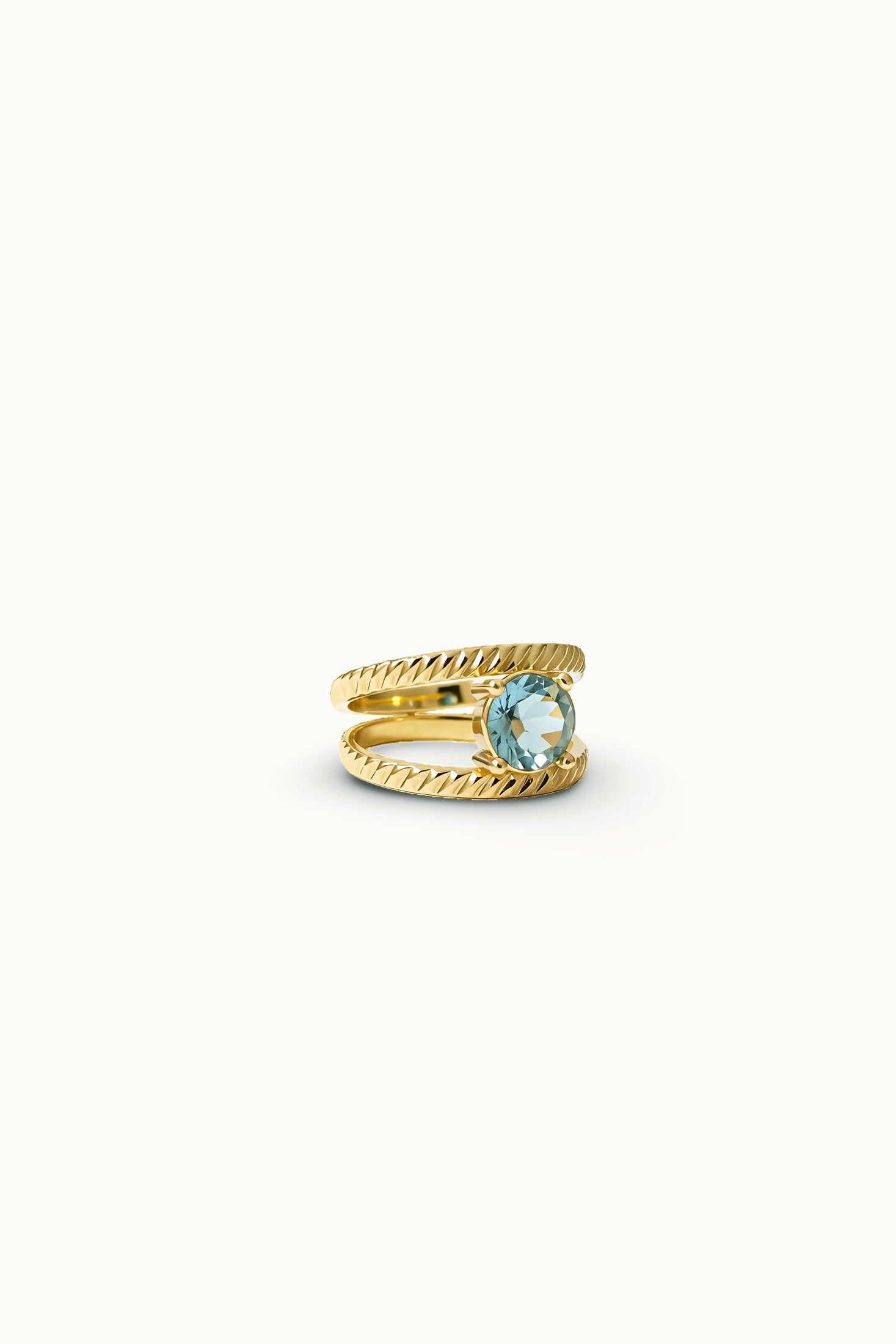 BORA LAB-GROWN AQUAMARINE RING, GOLD