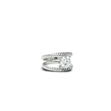 BORA, BAGUE SAPHIR BLANC DE SYNTHÈSE, PALLADIUM