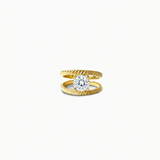 BORA, BAGUE SAPHIR BLANC DE SYNTHÈSE, OR