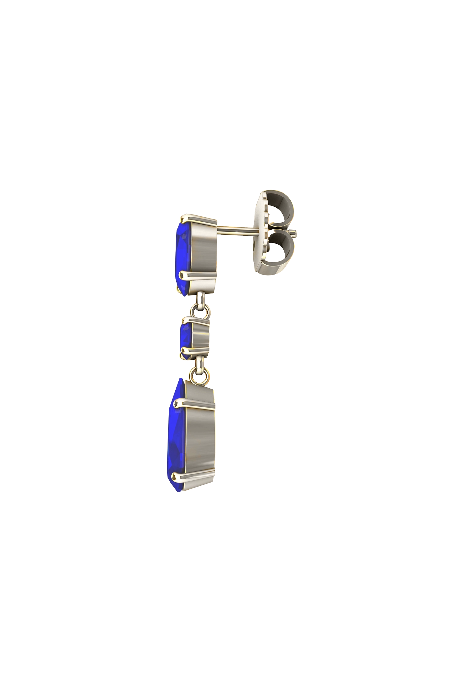 BOUCLES D'OREILLES JONES SAPHIRS BLEUS