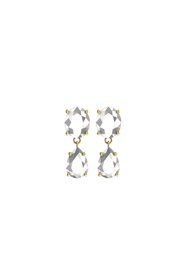 York, Boucles d'oreilles, Saphirs Blancs