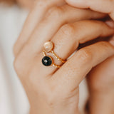 AMBRE ADJUSTABLE RING BLACK ONYX