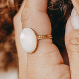 LINA ADJUSTABLE RING MOTHER OF PEARL