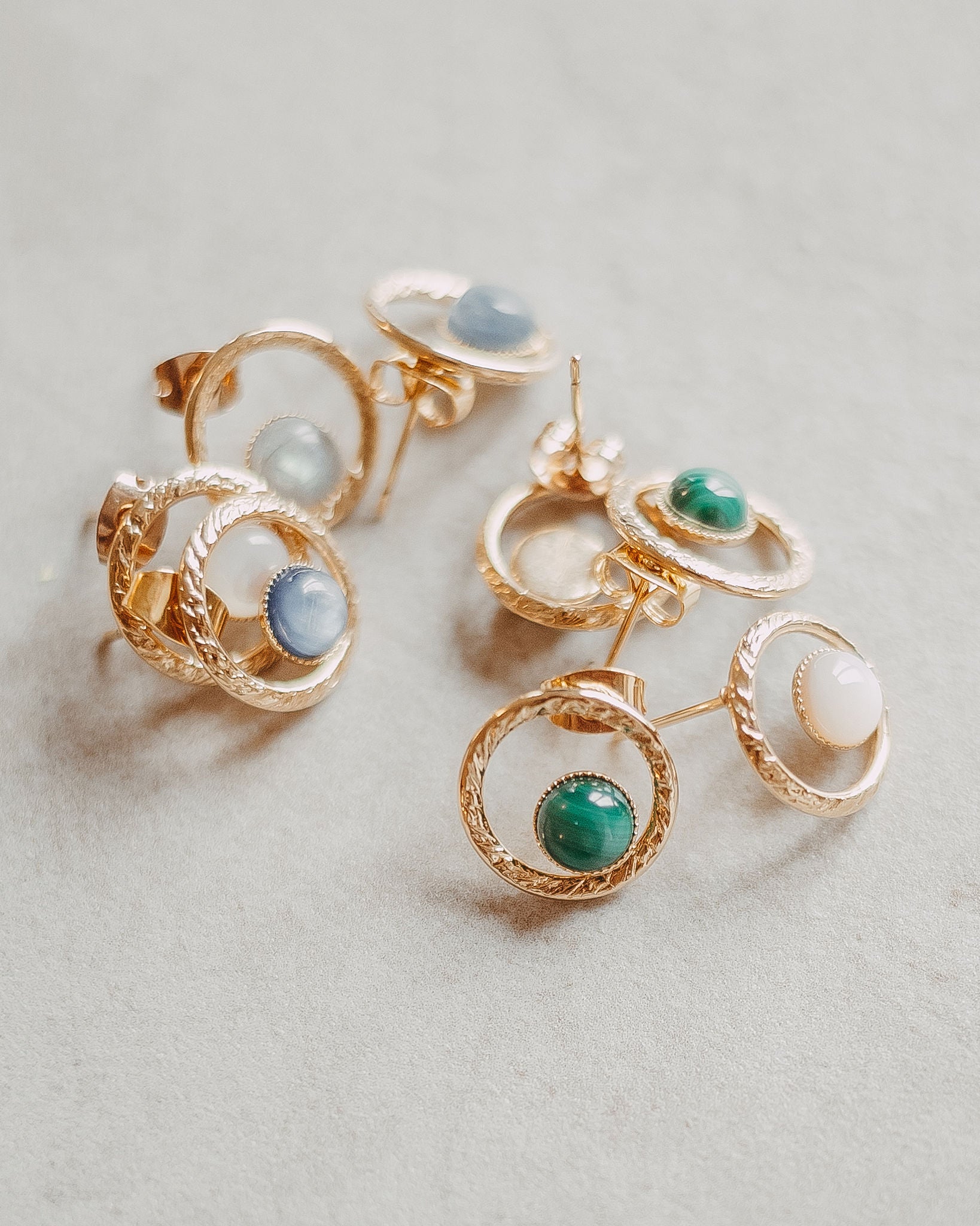 Boucles d'oreilles Malachite Léna