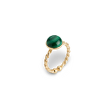 Ambre, Bague, Ajustable, Malachite