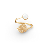 Le duo, Collier Iris, Bague Esmée, Nacre Blanche