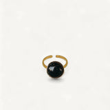 INES ADJUSTABLE RING BLACK ONYX