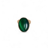 LINA ADJUSTABLE RING GREEN AGATHE